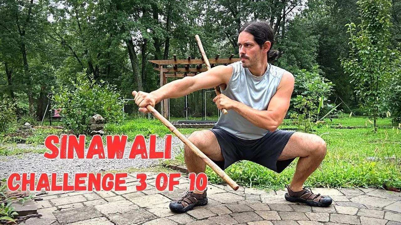 Double Stick Sinawali Drills - Challenge 3 Of 10 (Filipino Stick Fighting)