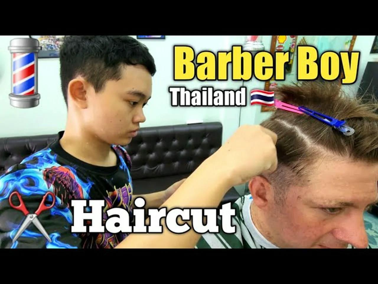 💈HAIRCUT by BARBER BOY! Pattaya, Thailand 🇹🇭 (Unintentional ASMR)