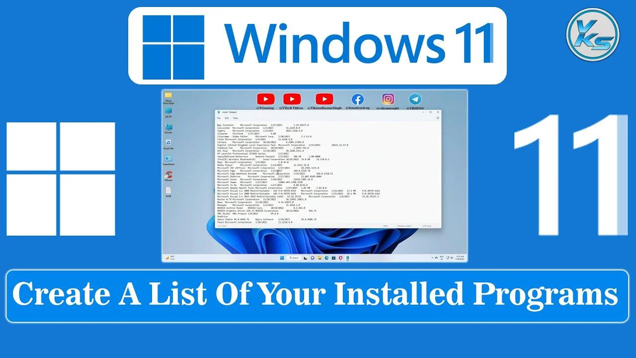 How To Create a List of Your Installed Programs on Windows