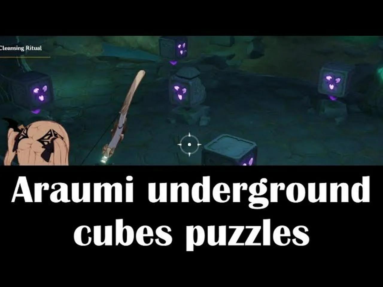 Genshin impact Araumi Cubes underground Puzzle short