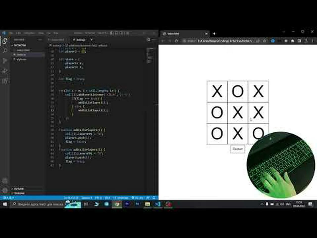 ASMR Programming Coding a Tic Tac Toe Game No Talking