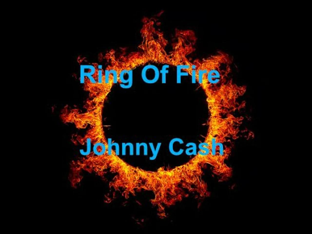 Ring Of Fire - Johnny Cash - with lyrics