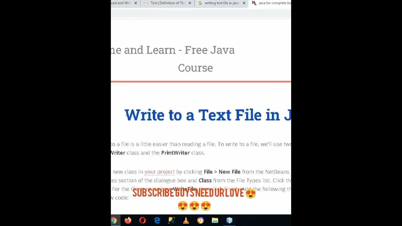 Writing Text Files Java