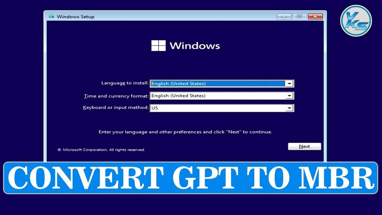 How To Convert GPT to MBR During Windows 10 Installation
