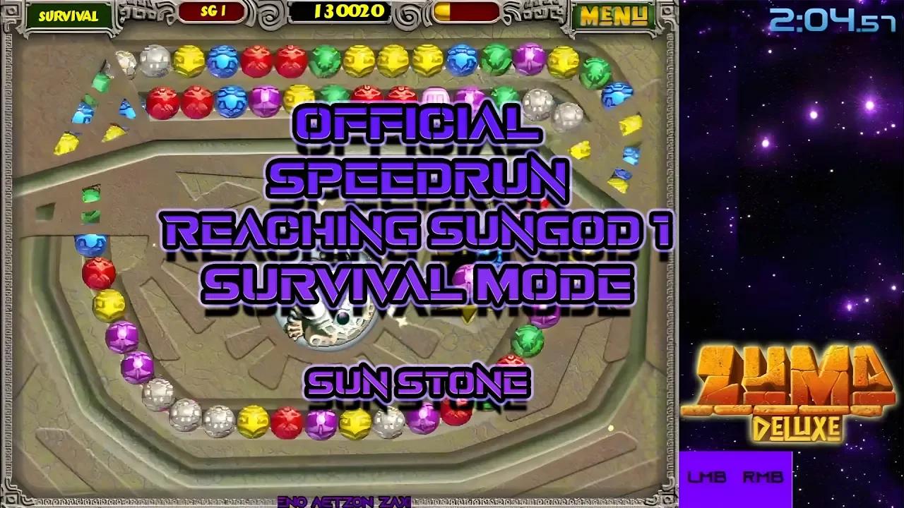 Zuma Deluxe [SPEEDRUN] | 2:04.57 RT / Reach SG1 Survival Mode - Sun Stone