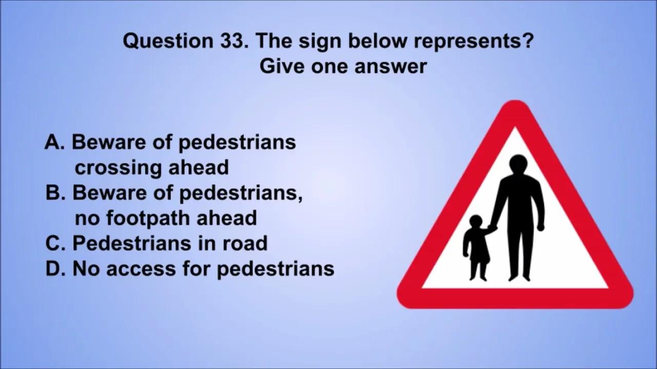 Driving Theory Test 50 New Questions And Answers / Traffic & Road Signs ...