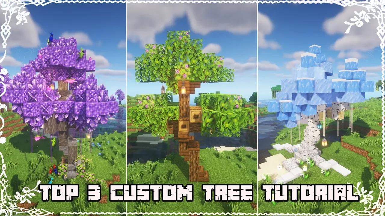 TOP 3 Custom Tree Designs 🌲🌲🌲[Minecraft Tutorial]