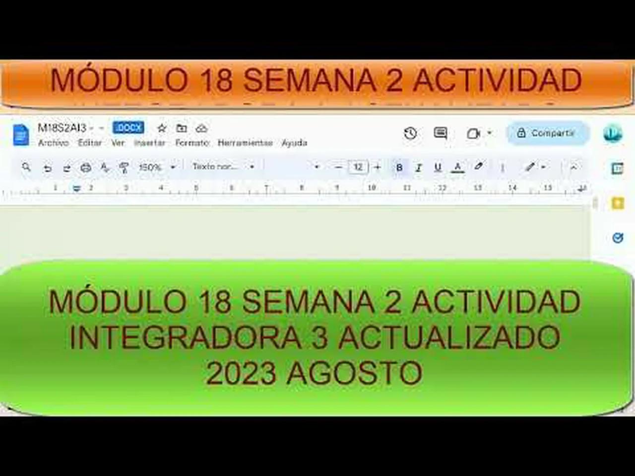 MÓDULO 18 SEMANA 2 ACTIVIDAD INTEGRADORA 3