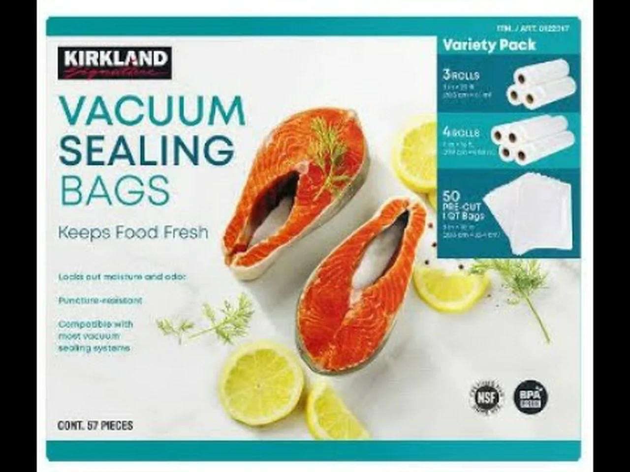 Kirkland Signature Vacuum Sealing Bags Vs. Food Saver brand. With dry