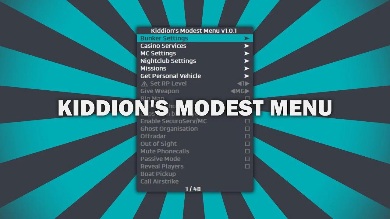 KIDDION'S MODEST MENU V1.01 SHOWCASE│LAST UPDATE FOR KIDDIONS?