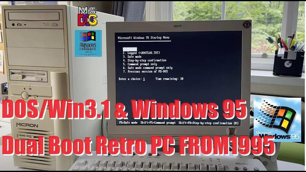 A DOS/Win3.1 & Windows 95 Dual Boot retro PC from 1995 - Micron Home ...