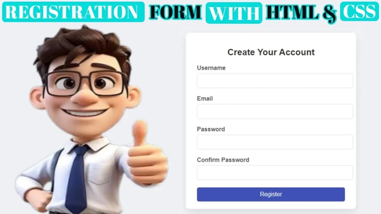 How to Create a Registration Form in HTML and CSS || How to Make ...