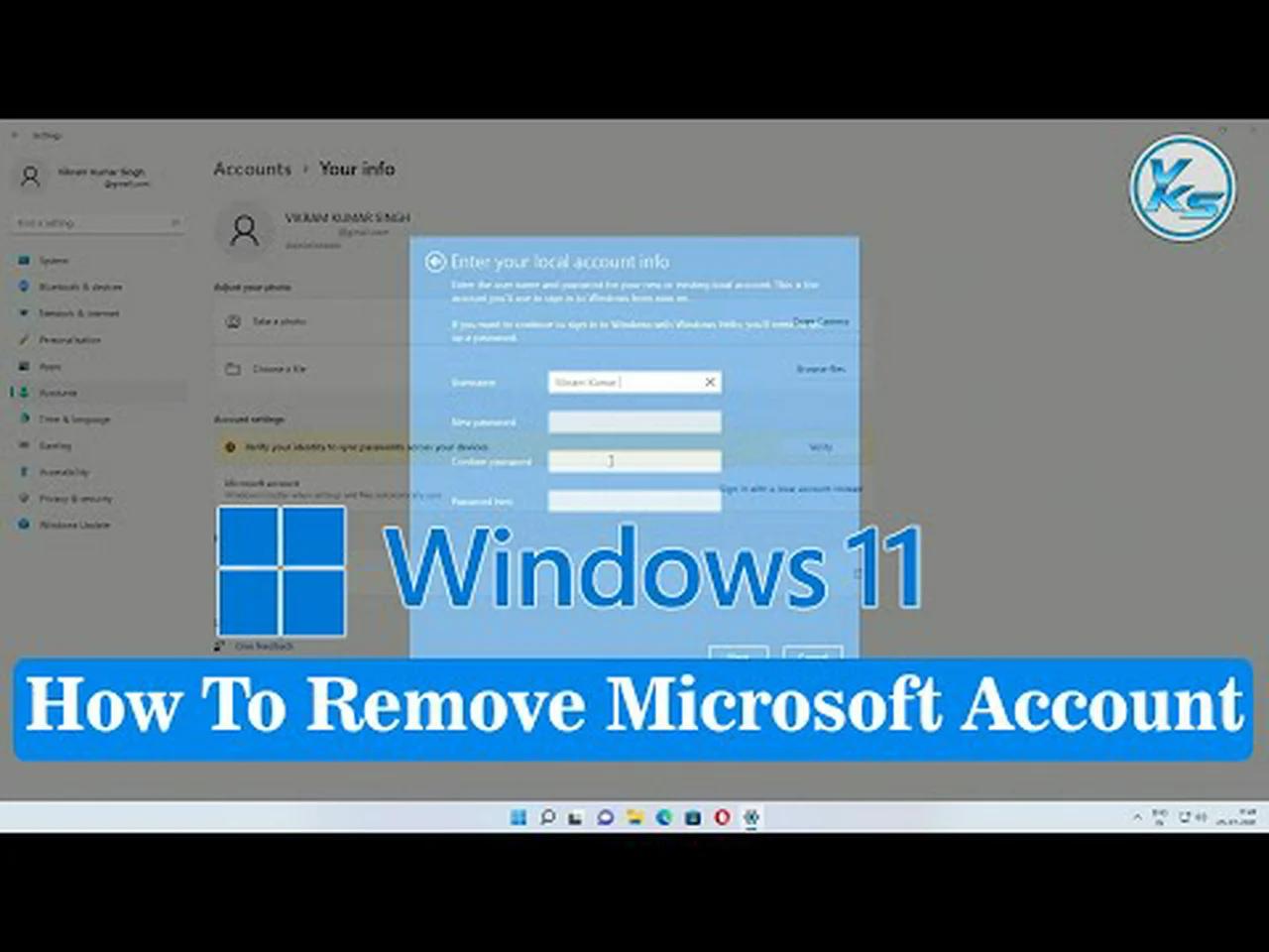 how to delete your microsoft account on windows 11