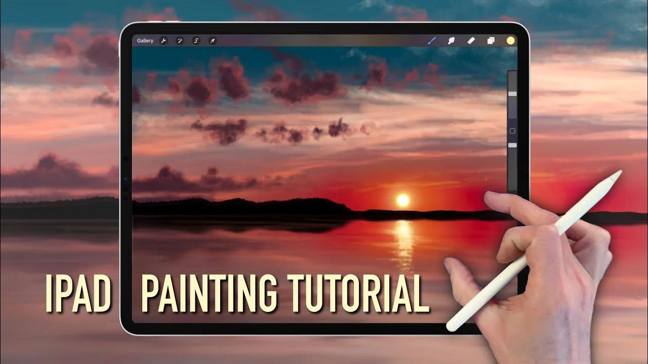 IPAD PAINTING TUTORIAL - Sea Sunset in Procreate