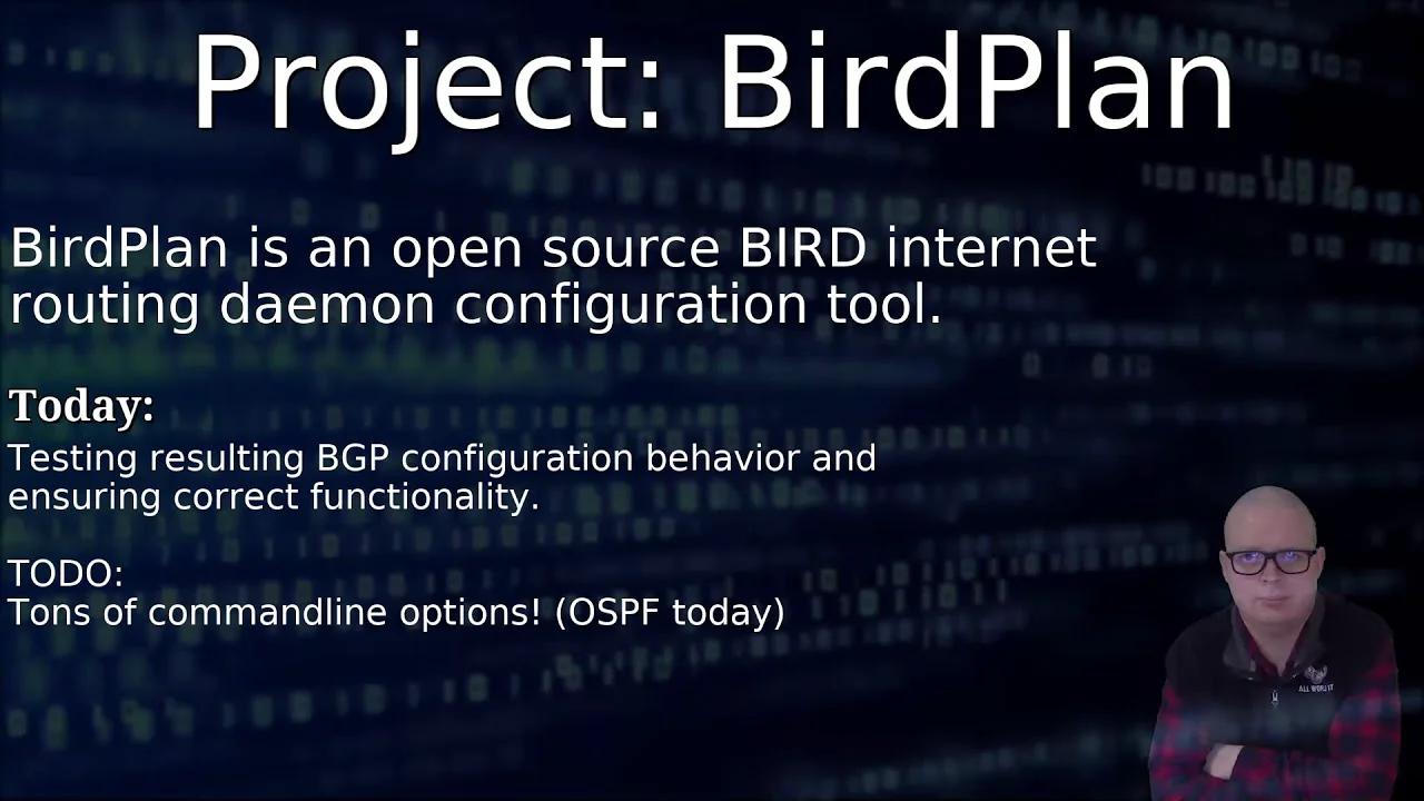 Python, BGP, OSPF and RIP (urg!) with BIRD. Unit testing BGP featureset!