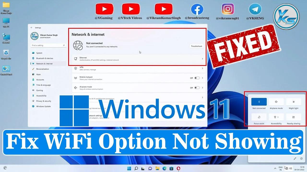 wifi option not showing in windows 10 command prompt