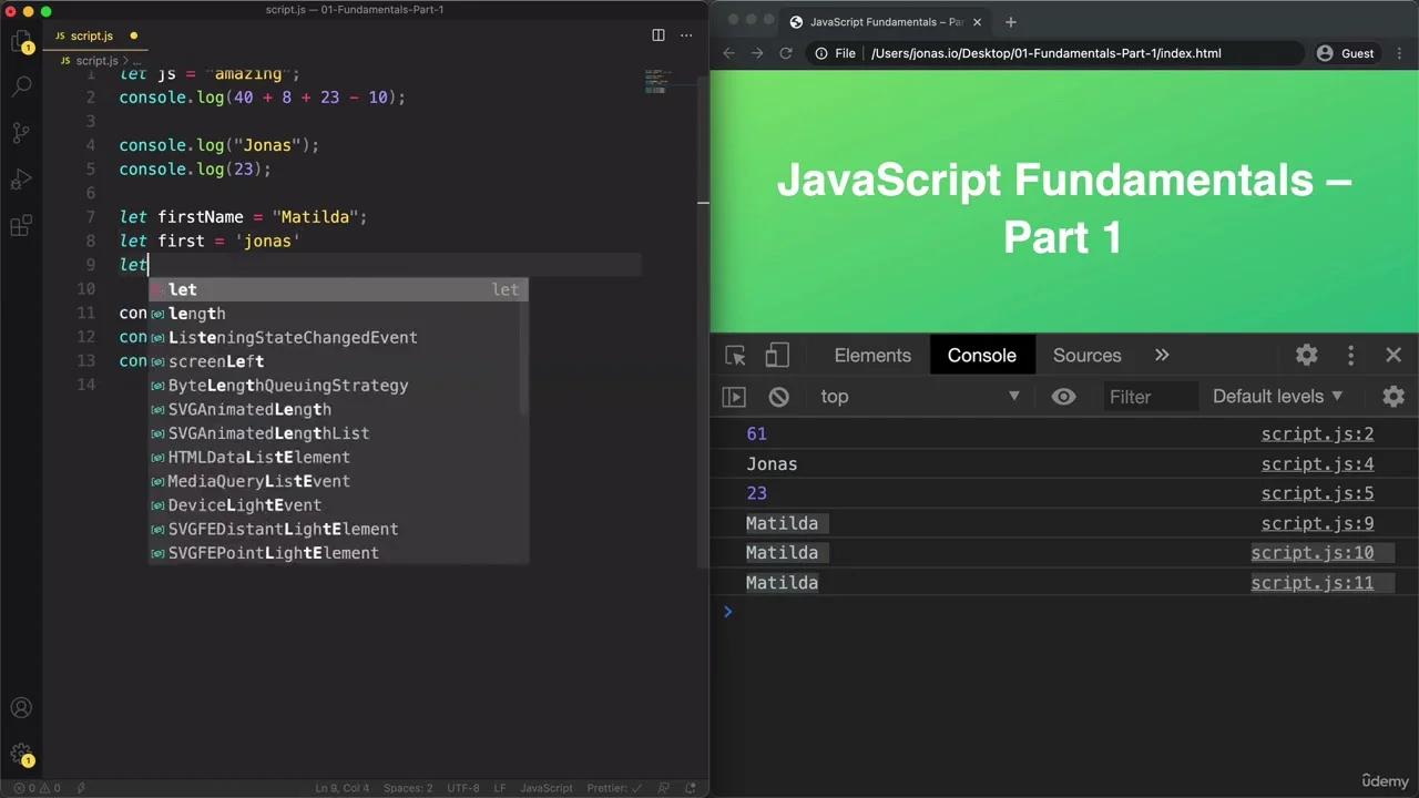 Values and Variables / JavaScript Fundamentals Part 1