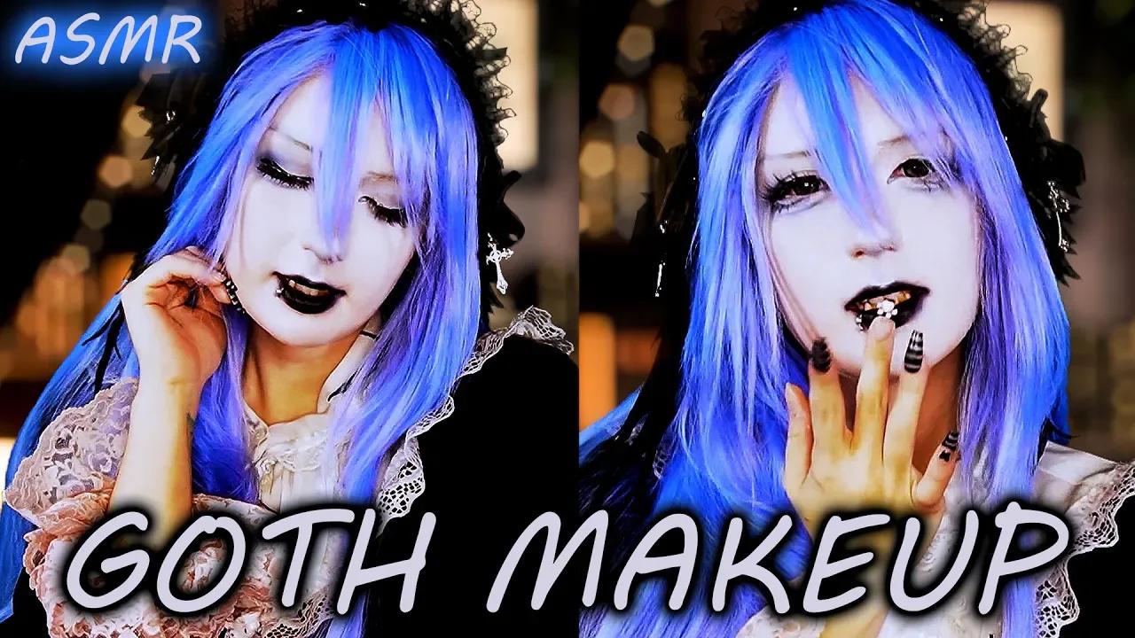 ASMR Goth Makeup Transformation 🖤 Full Gothic Makeover Tutorial w/ Makeup Sounds, Tapping & Brushing