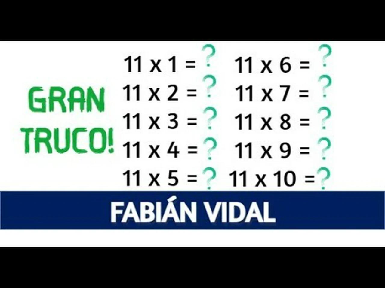 TRUCO PARA RESOLVER LA TABLA DE MULTIPLICAR DEL 11