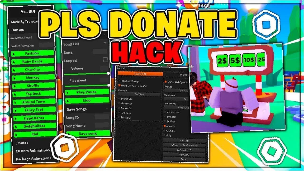 Pls Donate Script Roblox Pls Donate Hack Easy Robux Free Robux Rainbow ...