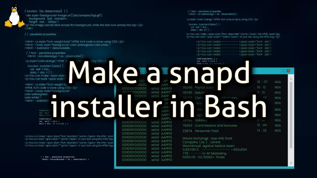 Make a snapd installer in Bash