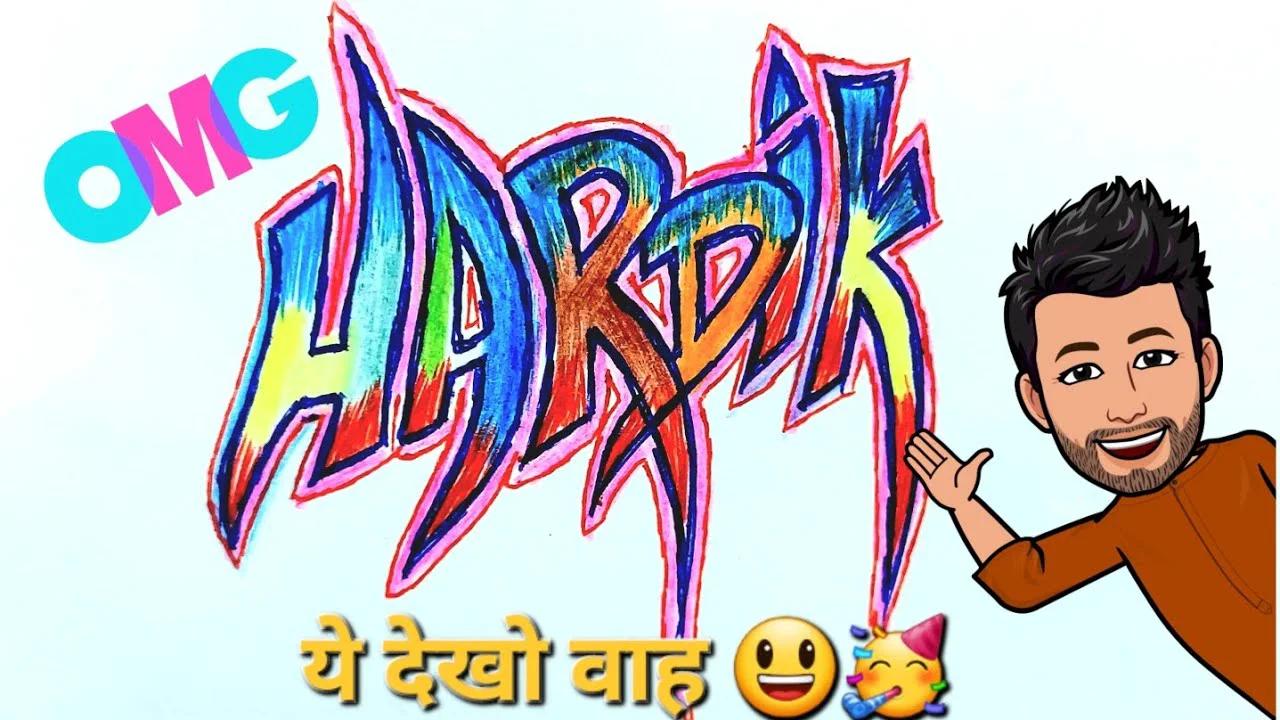 How To Write/Draw (HARDIK) Name In Beatifull Style And Colourfull 😱🔥🔥||