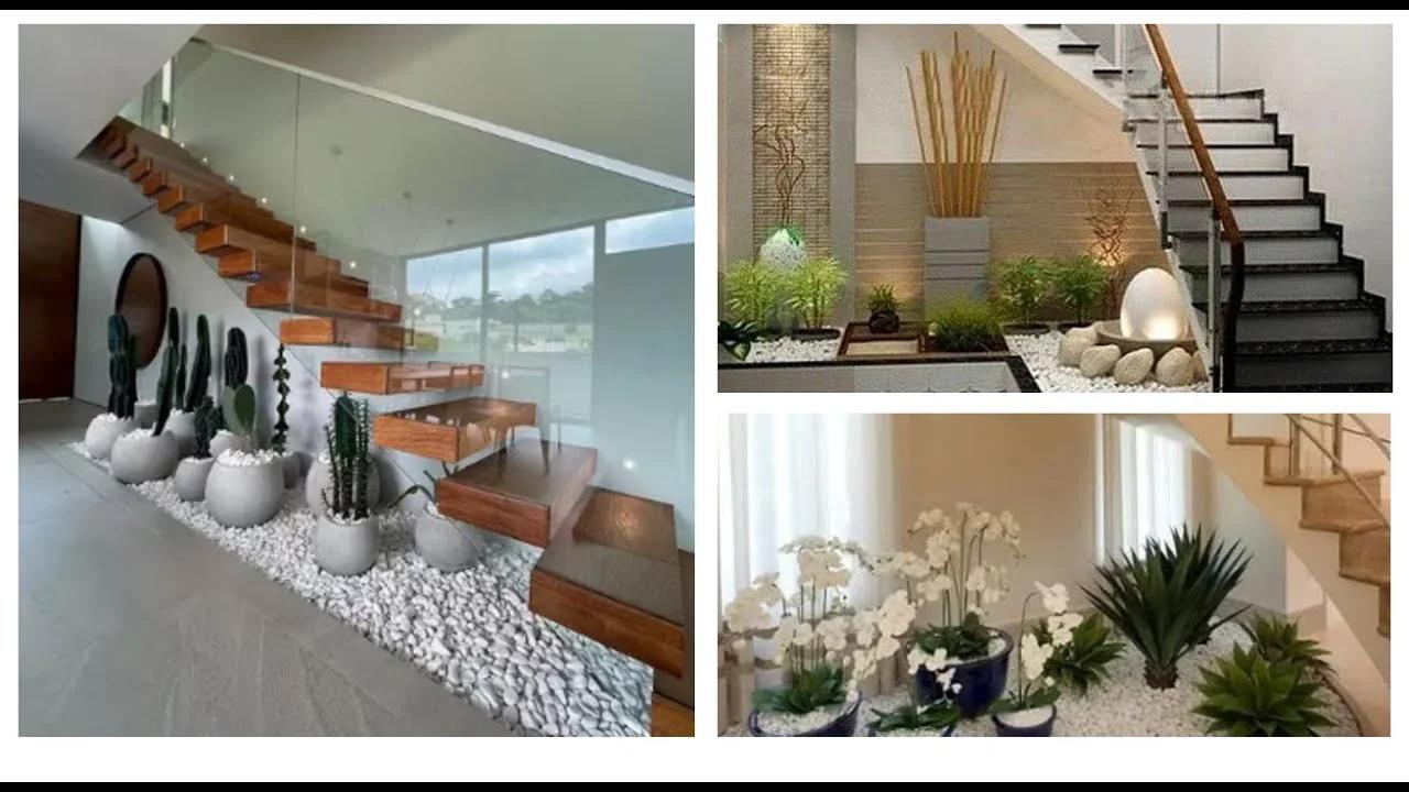 Ideias de jardim interno embaixo da escada