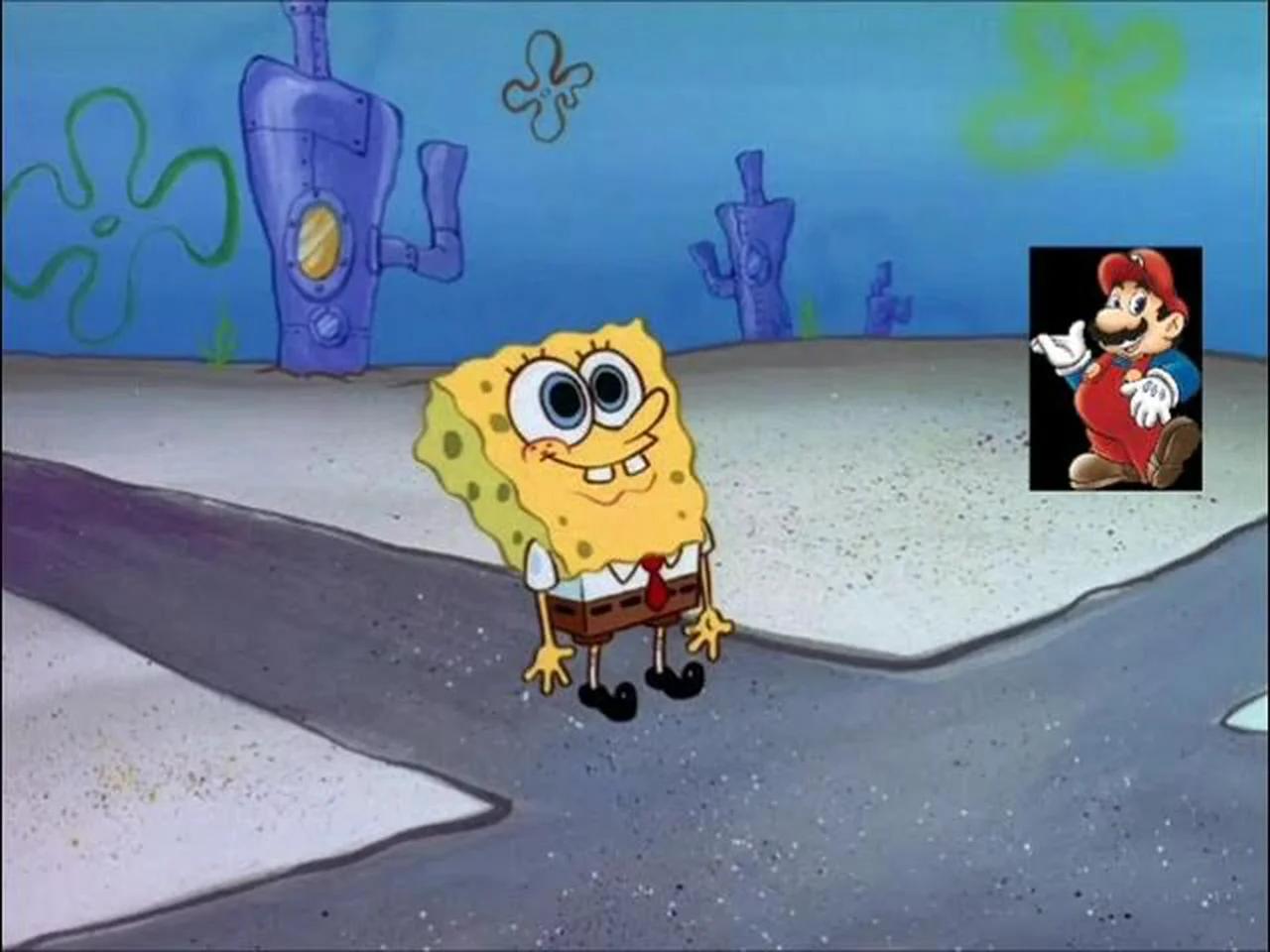 mario in sponge bob!!1