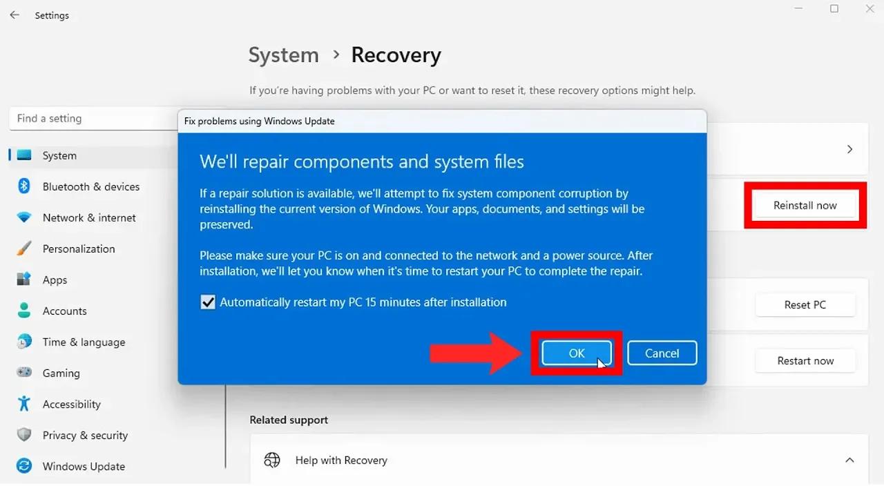 how to reset pc windows 11 without settings