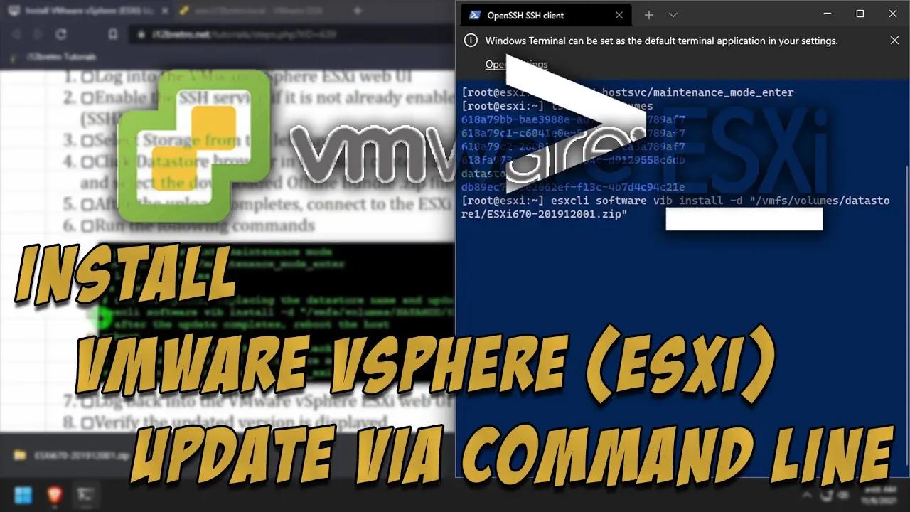 Install VMware vSphere ESXi Update Via Command Line