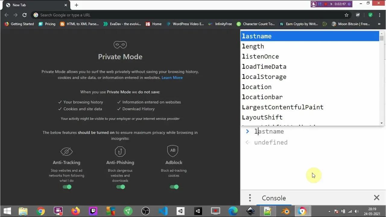 3 JavaScript variables