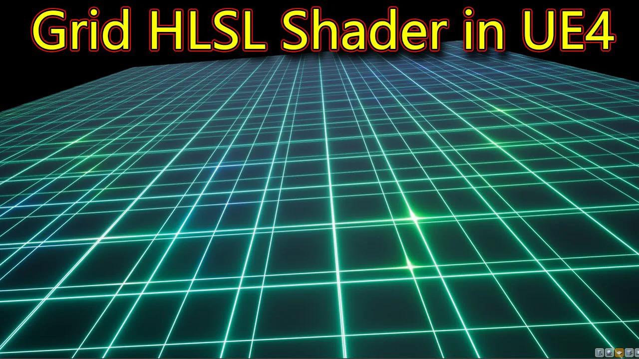 Grid HLSL Shader in UE4 Material Custom Node | Download Project Files