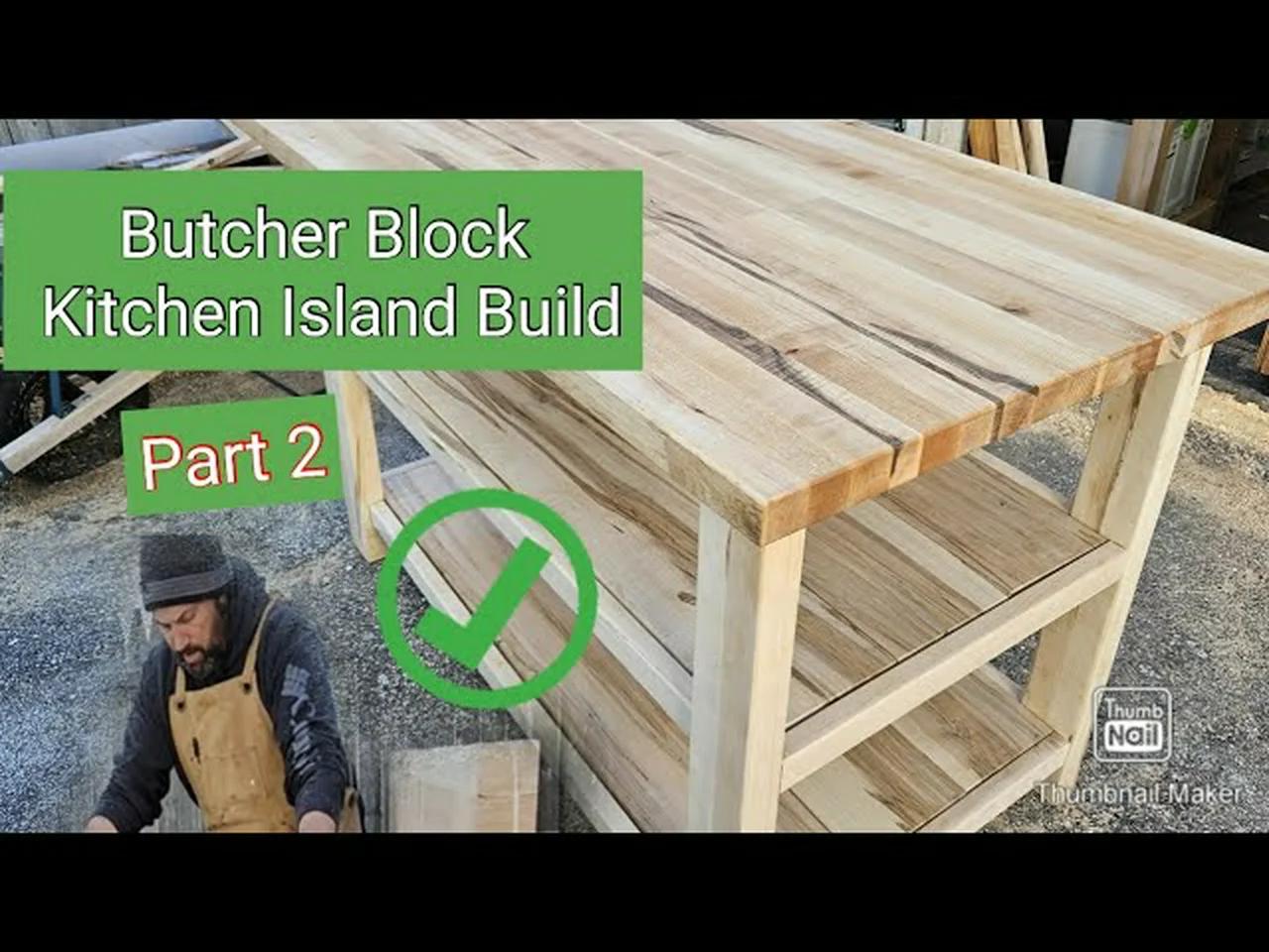 DIY Butcher Block Kitchen Island Build Part 2 (detailed build) #diy #howto #homemade