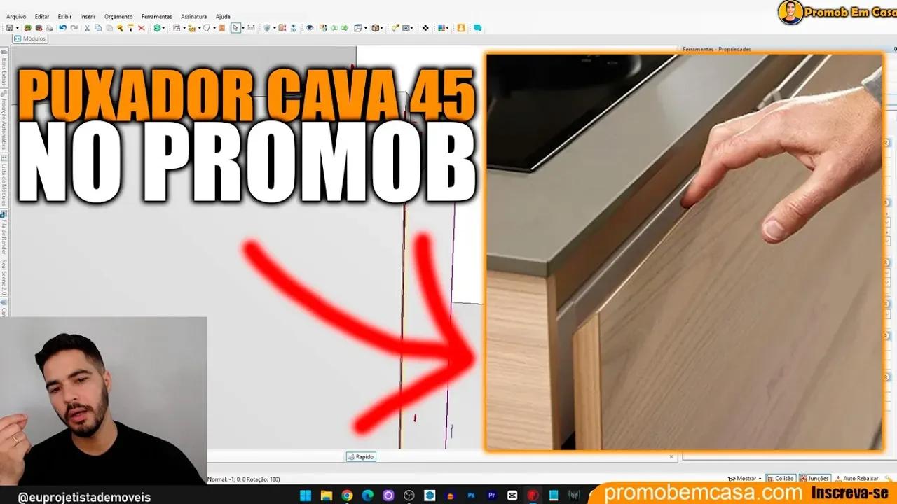 Como Fazer Puxador Cava 45 No Promob Passo a Passo Tutorial Completo