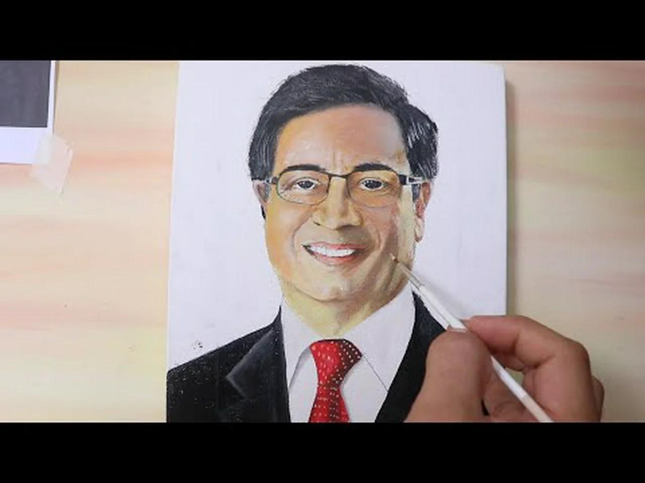 Presidente electo de Colombia @Gustavo Petro / Retrato al óleo