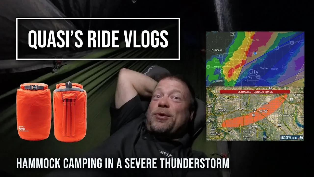 MOTOCAMP: Hammock camping in a severe thunderstorm - Kammok Mantis