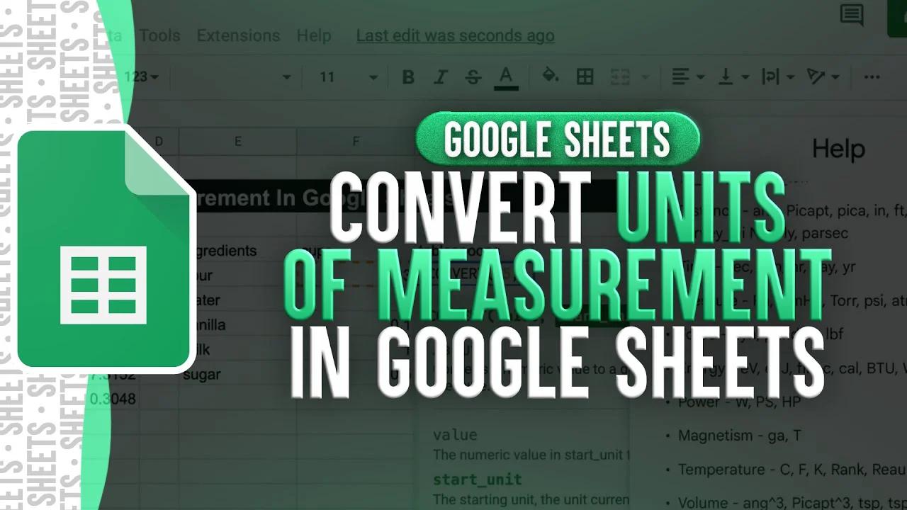 Convert Measurement Units In Google Sheets Convert Function