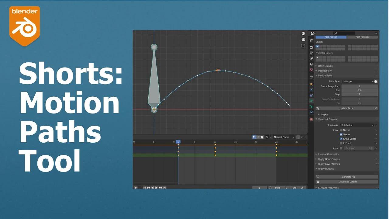 Motion Paths (tracking arcs) | Animation | Blender 2.93 #shorts