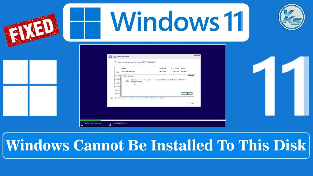 How To Fix Windows Cannot Be Installed To This Disk The Selected Disk ...