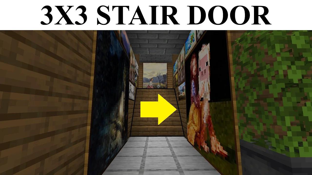 3x3 Staircase Door Tutorial For Minecraft Bedrock