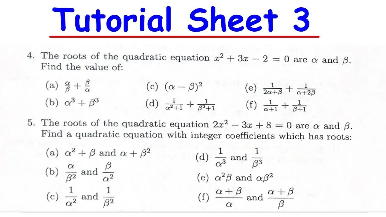 Math1120 Tutorial Sheet 3 2024