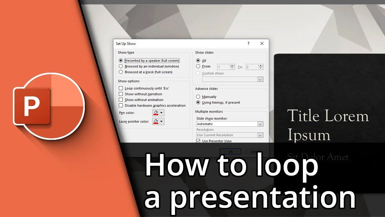How to loop a Powerpoint | Powerpoint loop presentation Tutorial