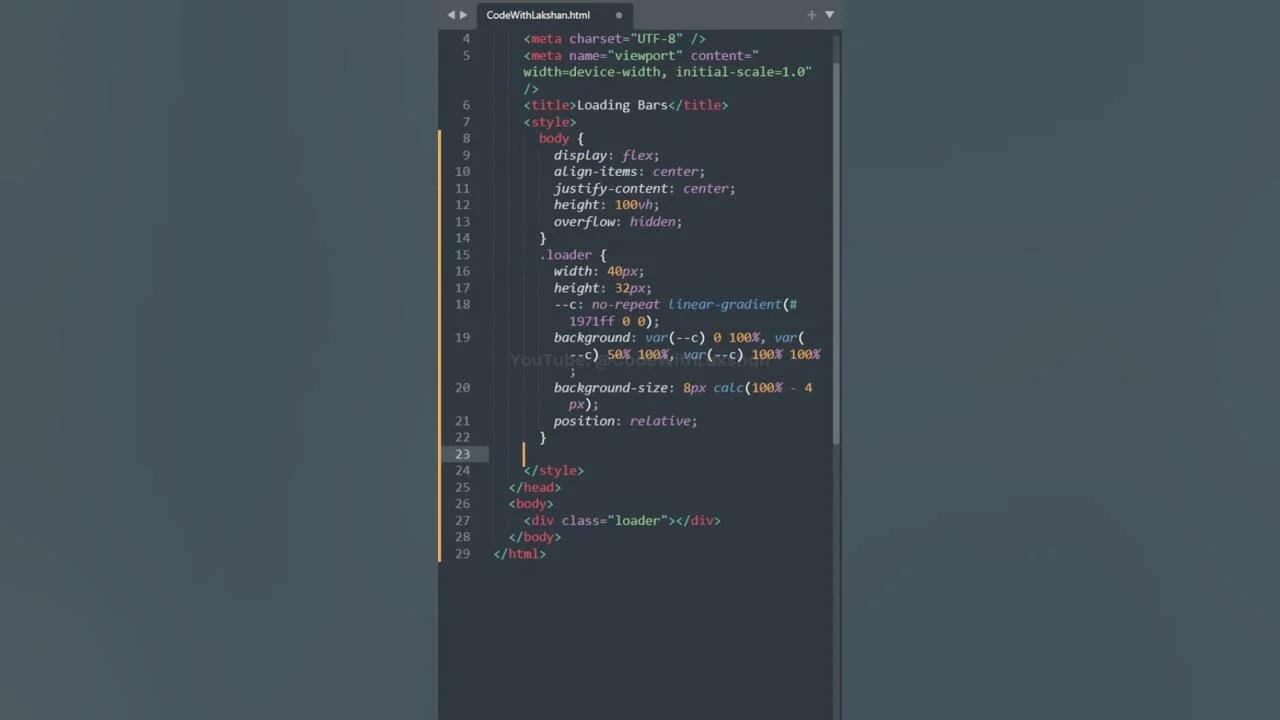Loading Bars & Bouncing Dot | HTML CSS