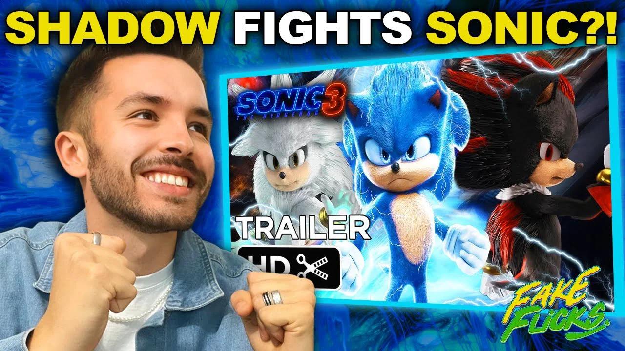 REACTING to SONIC THE HEDGEHOG 3 Movie TRAILERS | FAKE FLICKS