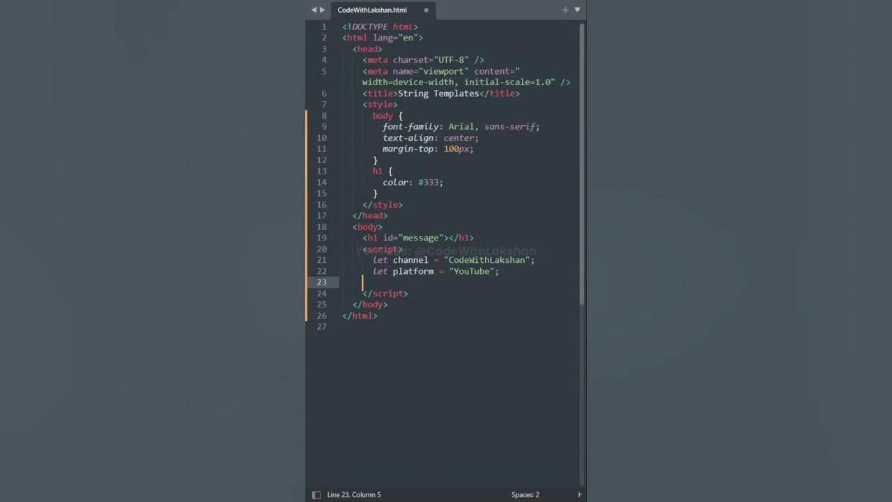 String Templates | JavaScript