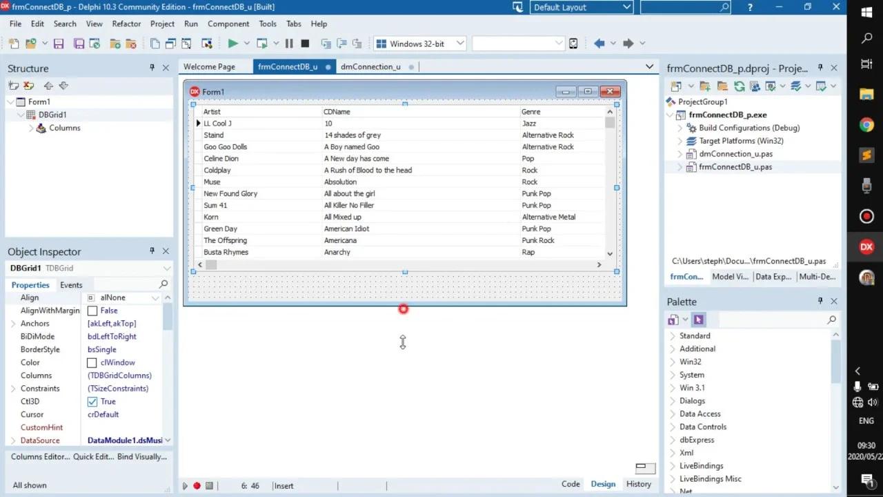 Connecting a database to your form - Delphi Tutorial (Part 45)