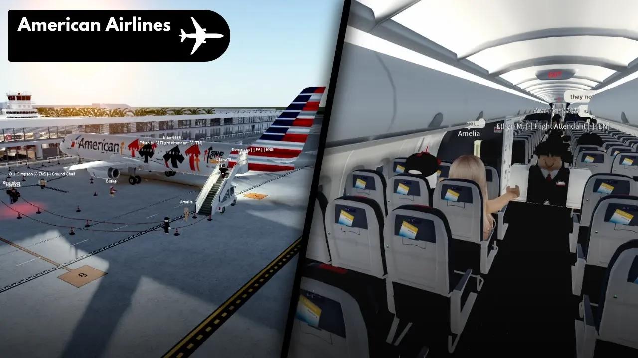 ROBLOX American Airlines Airbus A321 Main Cabin Airline Review VkPV5OKk 9o