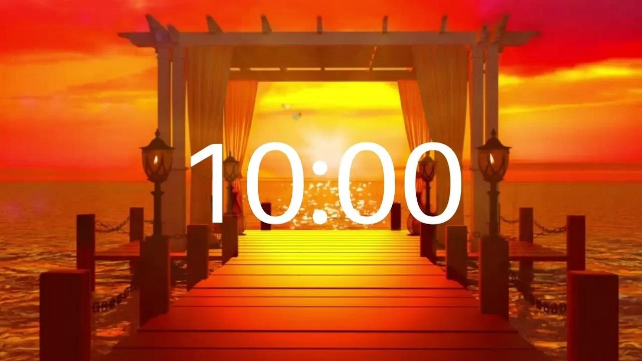 10 MINUTE TIMER | Countdown Timer with 432Hz Music and Lapping Waves ...