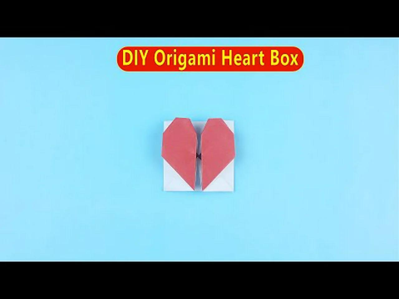 Origami Heart Box & Envelope with Love Message - Pop-Up Heart