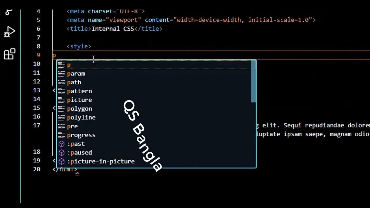 How to use Internal CSS with Html